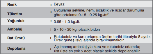 Aragonit A4010 AKRİLİK ESASLI SU BAZLI BETON KÜRÜ