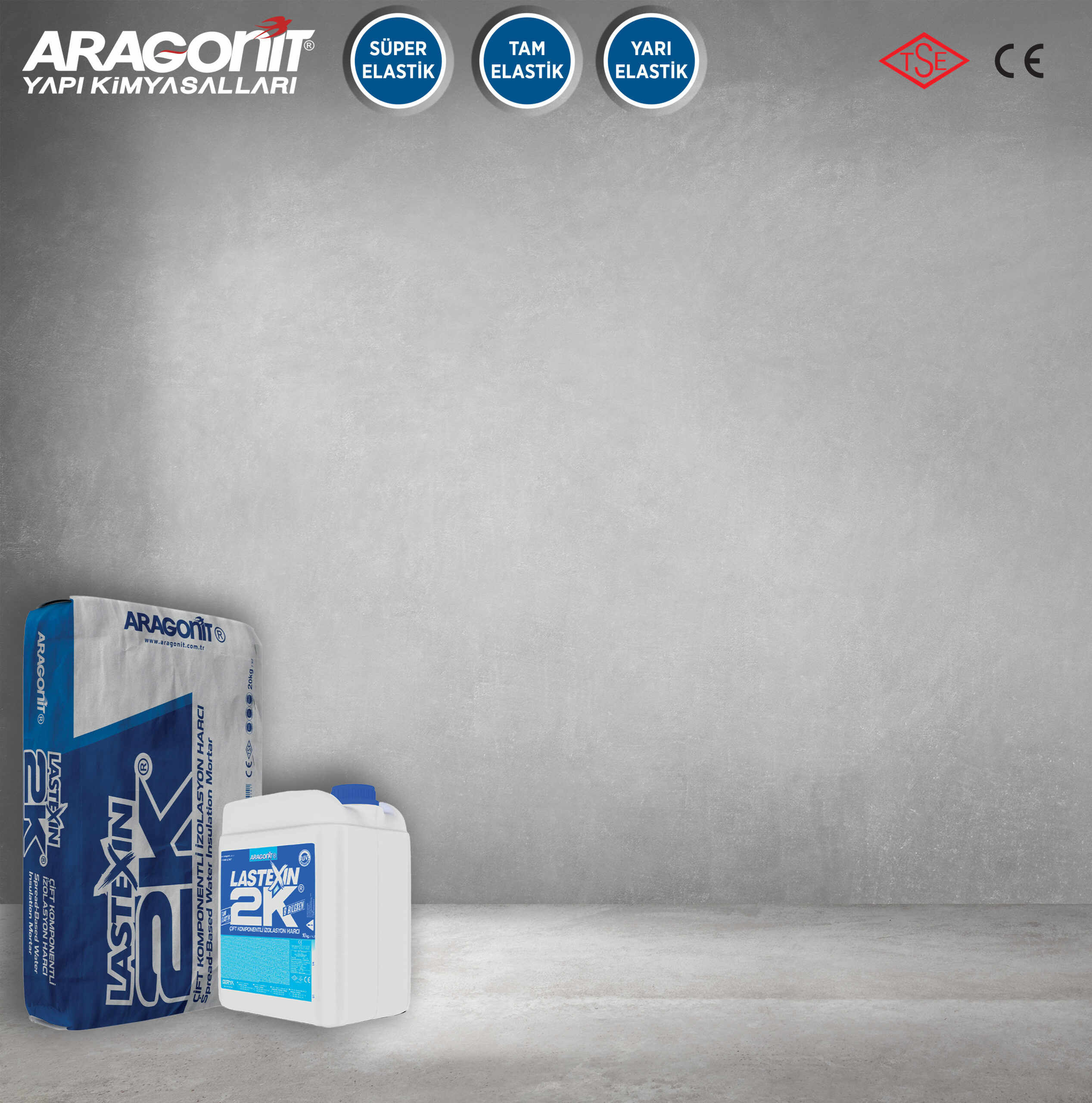 Aragonit LASTEXIN 2K ÇİFT BİLEŞENLİ SU İZOLASYON MALZEMESİ